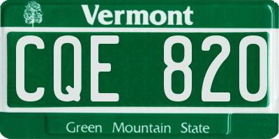 VT license plate CQE820
