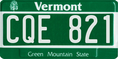VT license plate CQE821