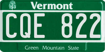 VT license plate CQE822