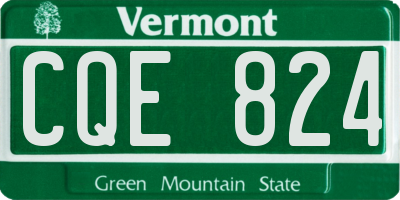 VT license plate CQE824