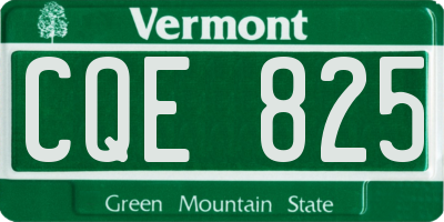 VT license plate CQE825