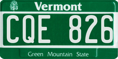 VT license plate CQE826