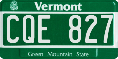 VT license plate CQE827