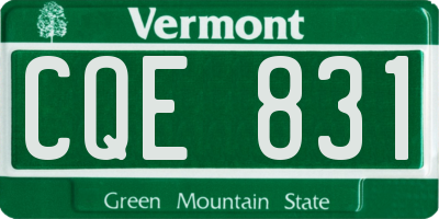 VT license plate CQE831