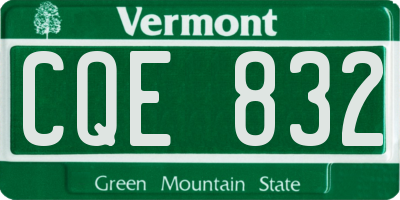 VT license plate CQE832