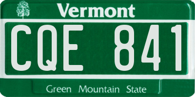 VT license plate CQE841