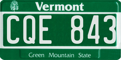 VT license plate CQE843