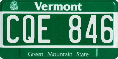 VT license plate CQE846