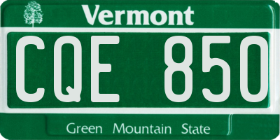 VT license plate CQE850