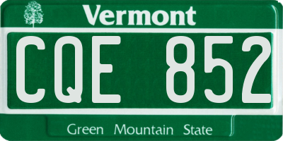 VT license plate CQE852