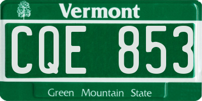 VT license plate CQE853
