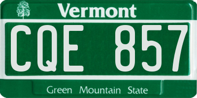 VT license plate CQE857