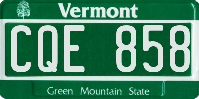 VT license plate CQE858