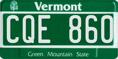 VT license plate CQE860