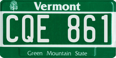 VT license plate CQE861