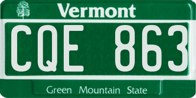 VT license plate CQE863
