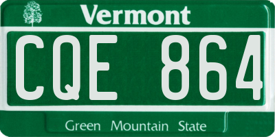 VT license plate CQE864