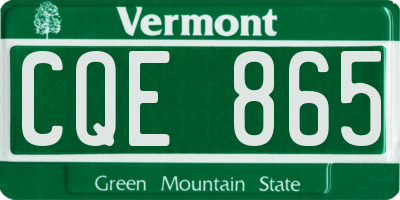 VT license plate CQE865
