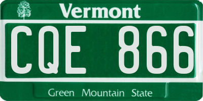 VT license plate CQE866