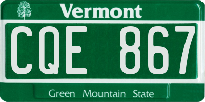VT license plate CQE867