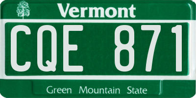 VT license plate CQE871
