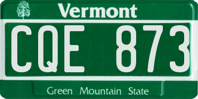 VT license plate CQE873