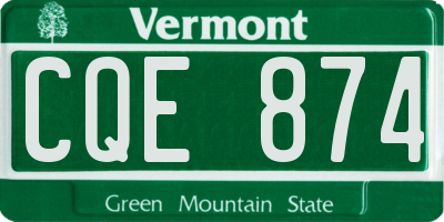 VT license plate CQE874