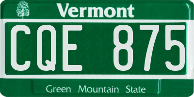 VT license plate CQE875