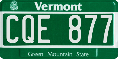 VT license plate CQE877