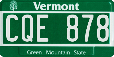 VT license plate CQE878