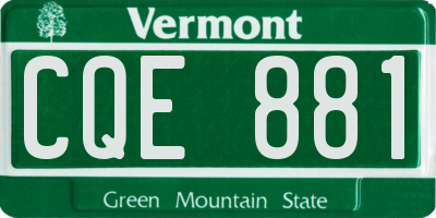 VT license plate CQE881