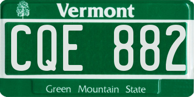 VT license plate CQE882