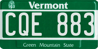 VT license plate CQE883