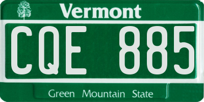 VT license plate CQE885