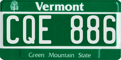 VT license plate CQE886