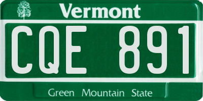 VT license plate CQE891