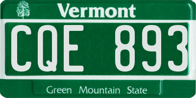 VT license plate CQE893