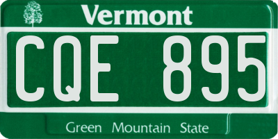 VT license plate CQE895
