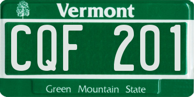 VT license plate CQF201