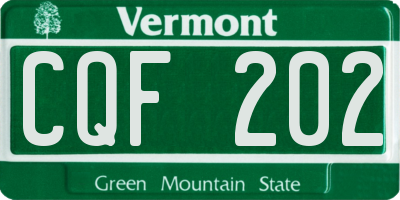 VT license plate CQF202