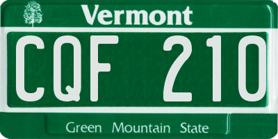 VT license plate CQF210