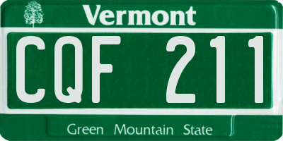 VT license plate CQF211