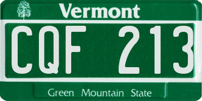 VT license plate CQF213