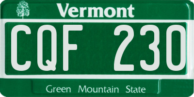 VT license plate CQF230