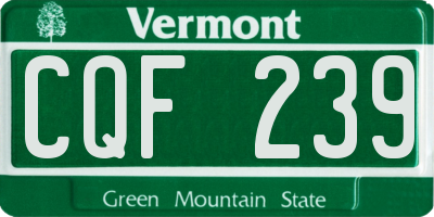 VT license plate CQF239