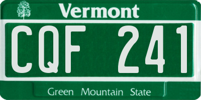 VT license plate CQF241