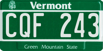 VT license plate CQF243