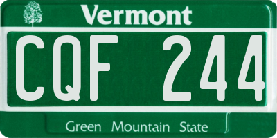 VT license plate CQF244