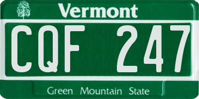 VT license plate CQF247