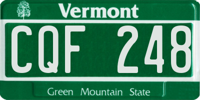 VT license plate CQF248